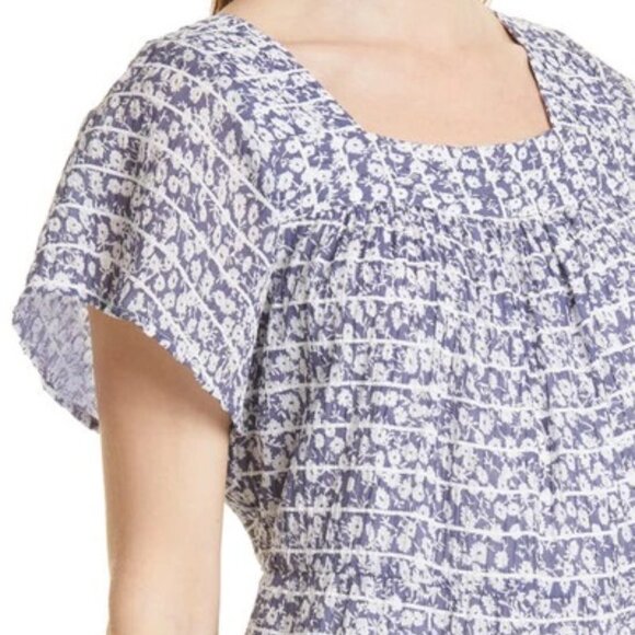 Rails ~ new ~ Valentina Ruffle Hem Crinkle Dress in Navy Camellia size Small - Picture 2 of 16